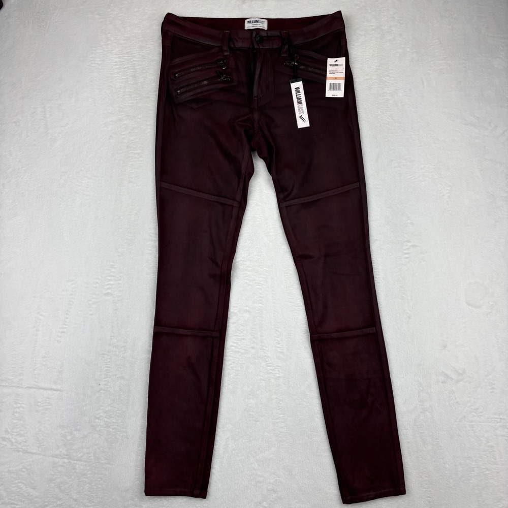William Rast Womens 28 The Biker Cut Suede Oxblood Red Rocker Skinny CB4-33